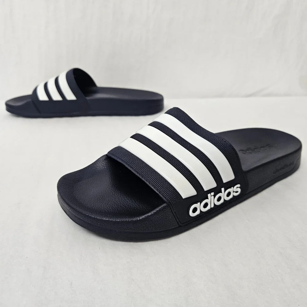 Adidas Adilette Shower Slide Sandals GZ5920 Navy Blue White Mens Size 10